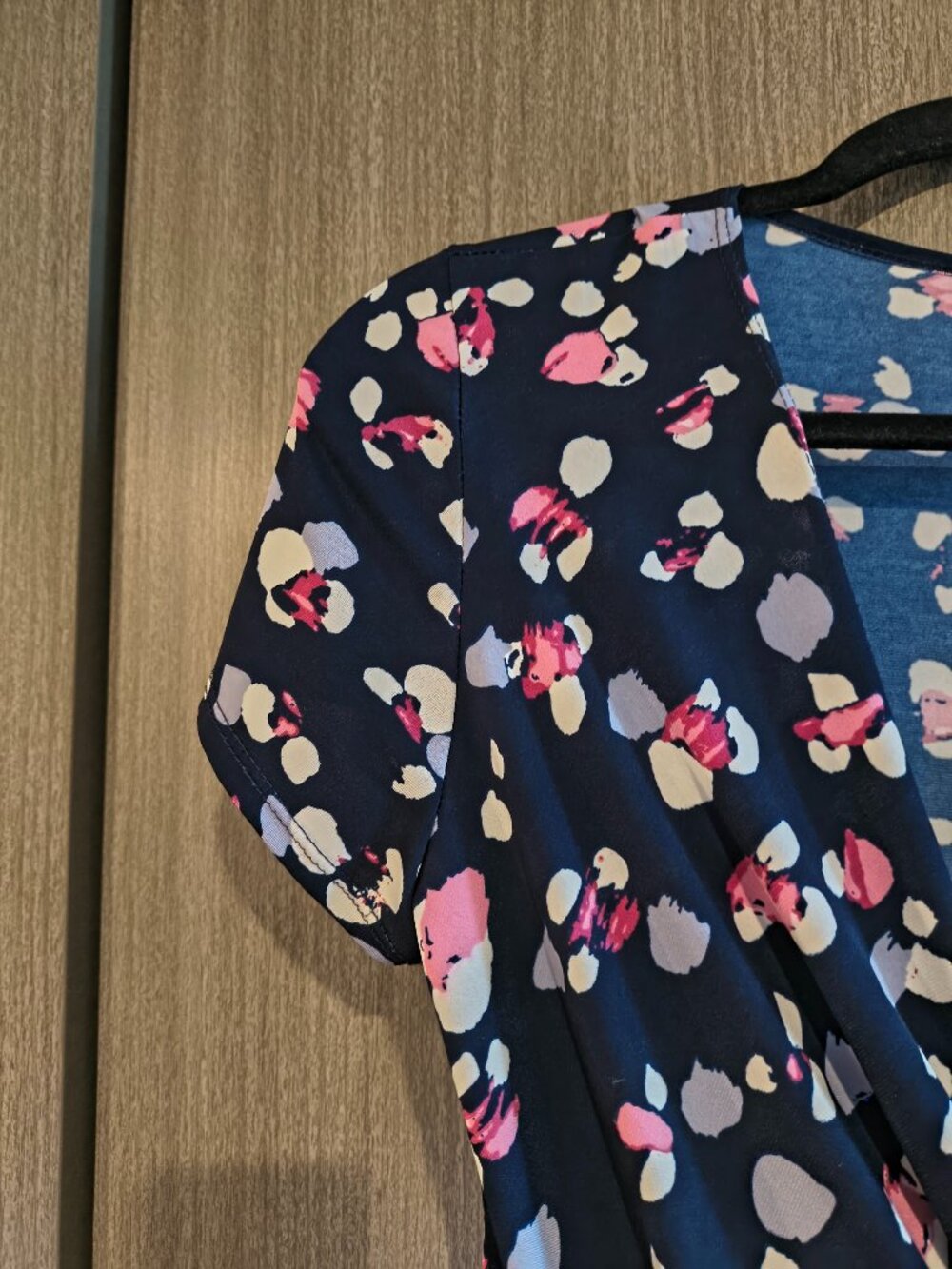 Keren Hart Navy Blue Purple Pink White Polka Dot Short Sleeved Dress Medium - Picture 7 of 7